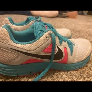 pink and blue nike sneakers